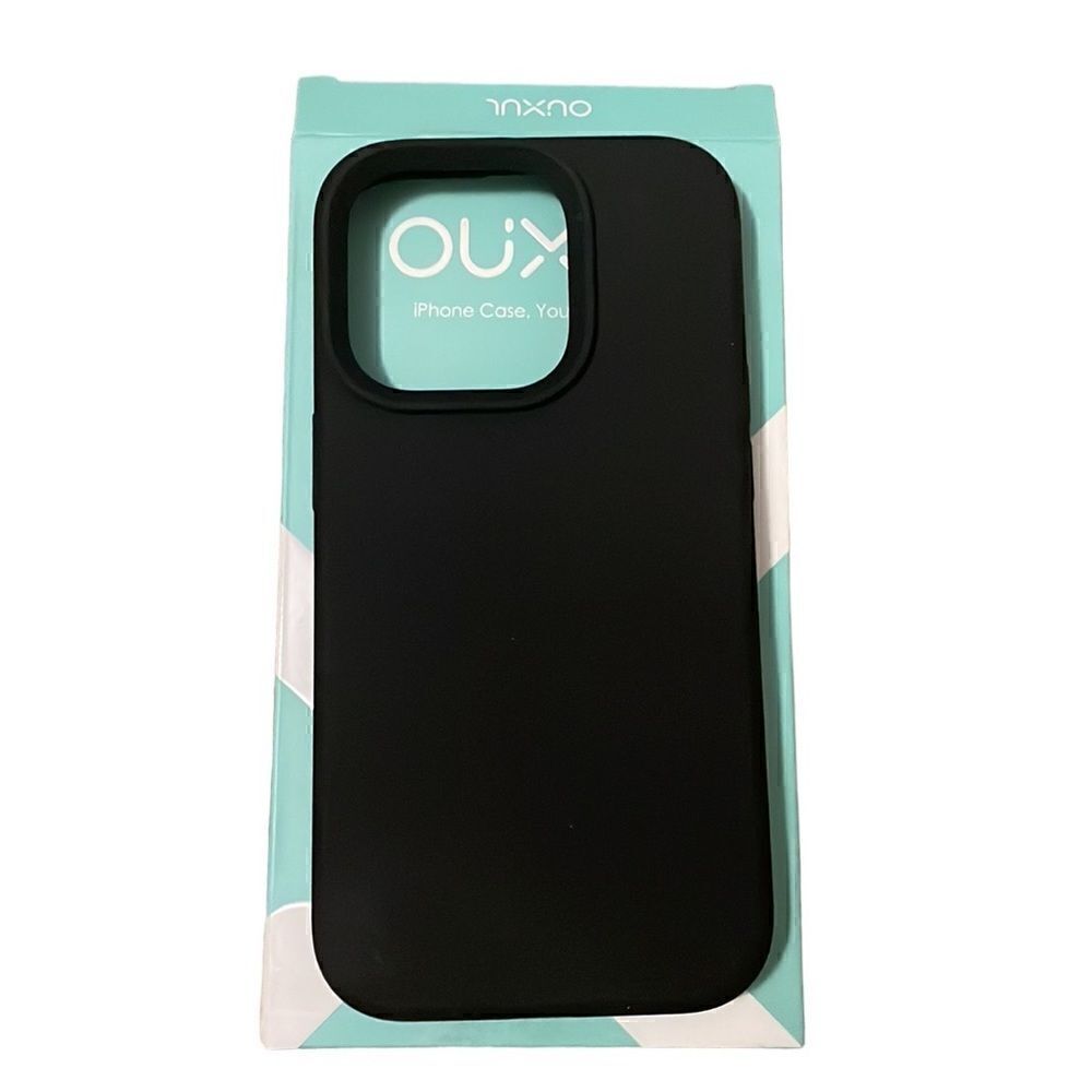 OuXul iPhone 14 Pro Silicone Cover Shockproof Rubber Case, 6.1 inch black